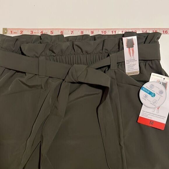 Mondetta‎ High Waisted Stretch Woven Olive Green Womens Size M NWT - Picture 7 of 10